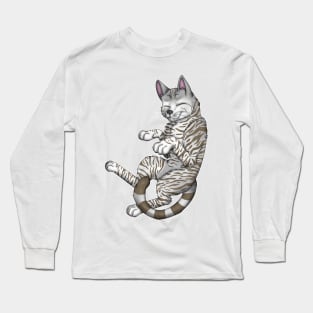 Silver-Amber Tabby Shorthair Long Sleeve T-Shirt